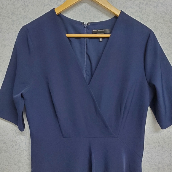 Maggy London Navy Blue Dress Size 12 - Picture 7 of 11